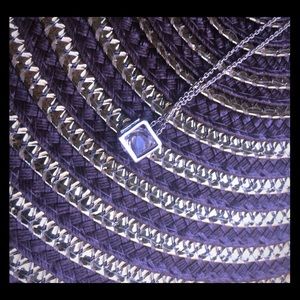 Silver necklace w/ gem inside